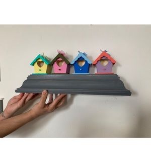 Colorful Birdhouse hanging mantel